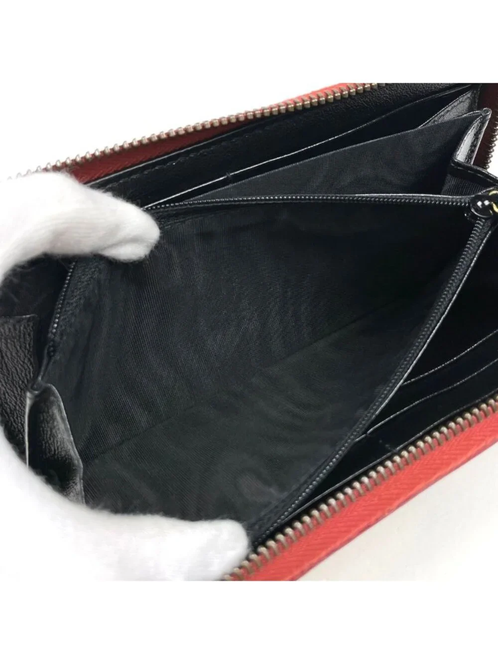 Gucci GG Marmont Zip Around Wallet Double Leather Red Multicolor